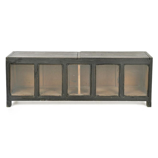 Blue Glazed Wooden Chest with Patina For Sale - Image 8 of 8