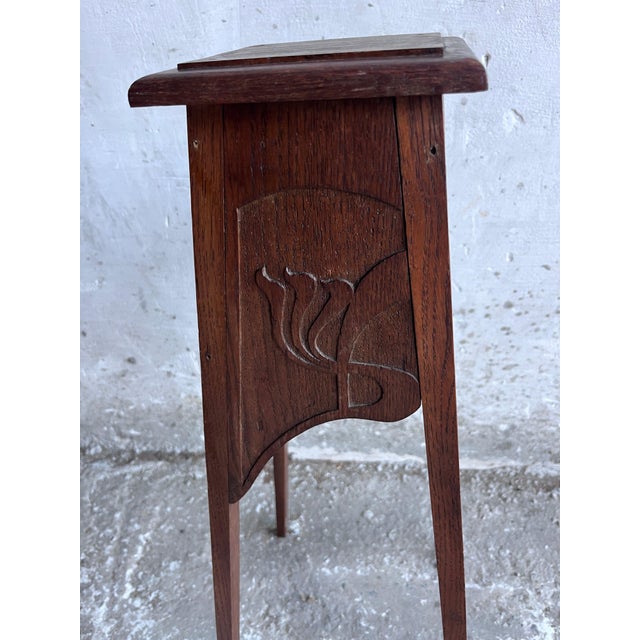 Art Nouveau Carved Wooden Plant Stand, 1910 For Sale - Image 8 of 11