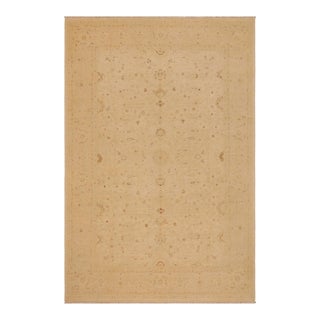 Boho Chic Ziegler Beige Hand-Knotted Wool Rug - 8'10'' X 12'1'' For Sale