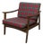 Scandinavian Teak Armchair with Tartan Fabric, 1960s For Sale