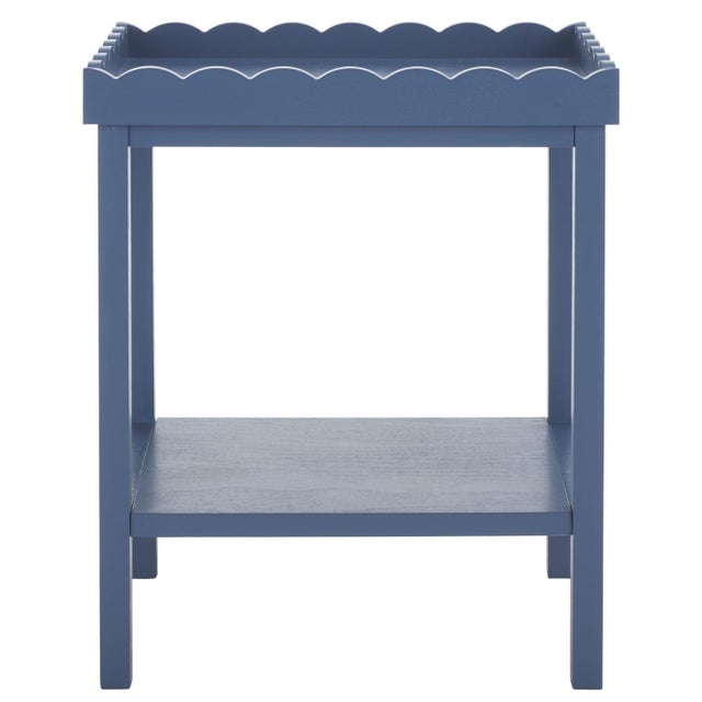 Cerulean Starlyn Scalloped Accent Table in Blue For Sale - Image 8 of 8