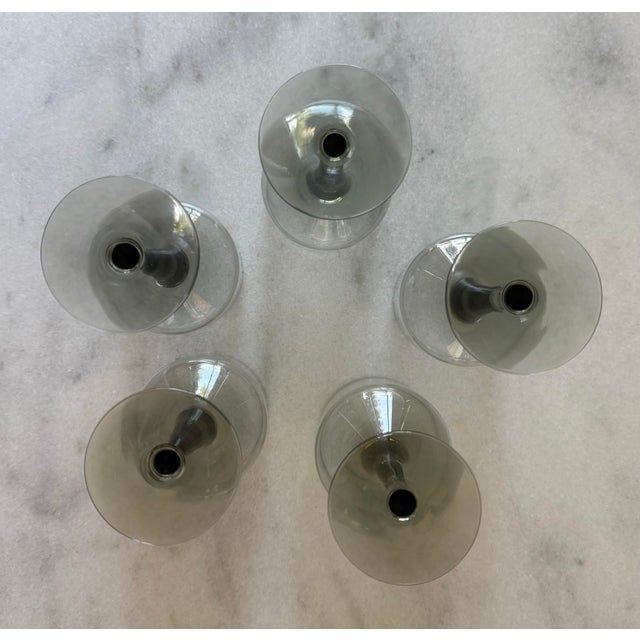 Glass Set of 5 Mid Century Orrefors Rhapsody Smoke Cordial Glasses For Sale - Image 7 of 8