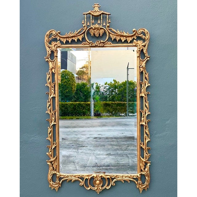 Vintage Gilt Tipped Pagoda Mirrors - A Pair For Sale - Image 10 of 12