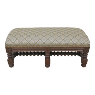 Vintage 1930s Victorian Style Upholstered Ottoman For Sale