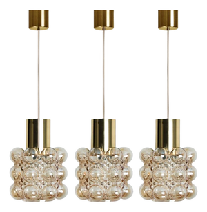 Amber Glass Pendant attributed to Helena Tynell for Glashütte Limburg, 1960s