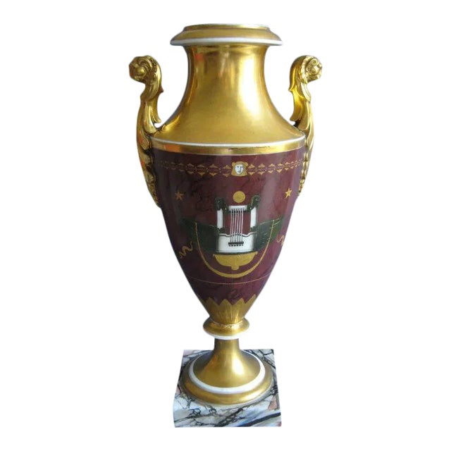 Early 19th Century French Empire Old Paris Porcelain Vase Urn 1810 For Sale