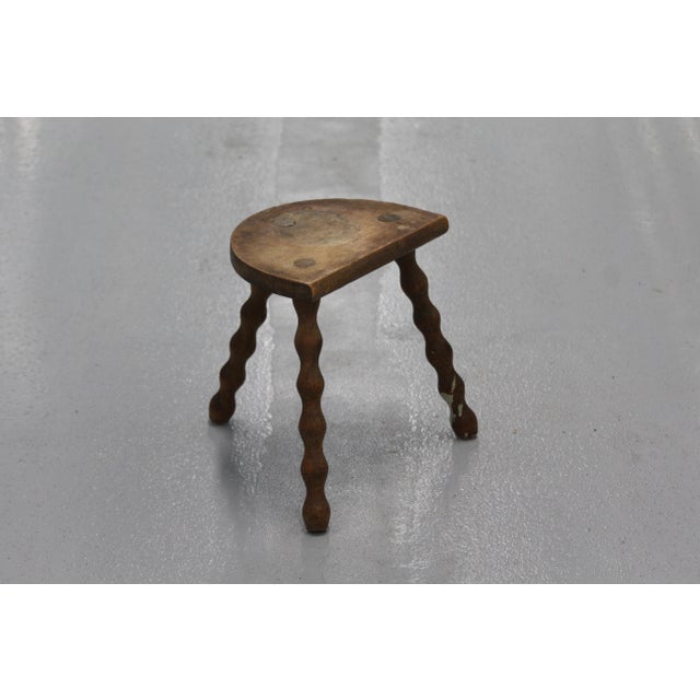 1950s Small Wooden Stool, 1950s For Sale - Image 5 of 11