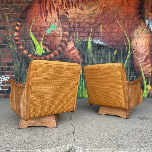 A. Brandt Ranch Oak Furniture Pair of A. Brandt Vintage Ranch Oak Swivel Chairs Swivel For Sale - Image 4 of 12