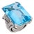 Nadja Buckley Mid Century 51.50 Carat Aquamarine Diamond Platinum Cocktail Ring, Size 5 For Sale