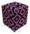 Shabby Chic Black & Purple Handmade Kilim Upholstered Ottoman For Sale