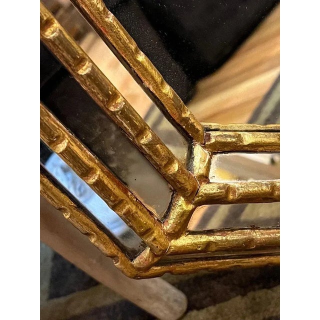 Brass LaBarge Octagonal Gilt Mirror For Sale - Image 8 of 10