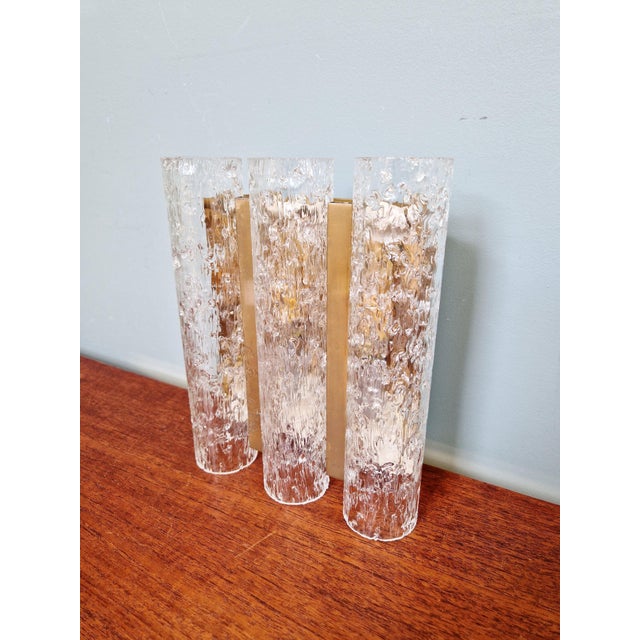 Mid-Century Modern Tubular Wall Sconce in Brass and Frosted Glass from Doria Leuchten, 1960s For Sale - Image 3 of 17