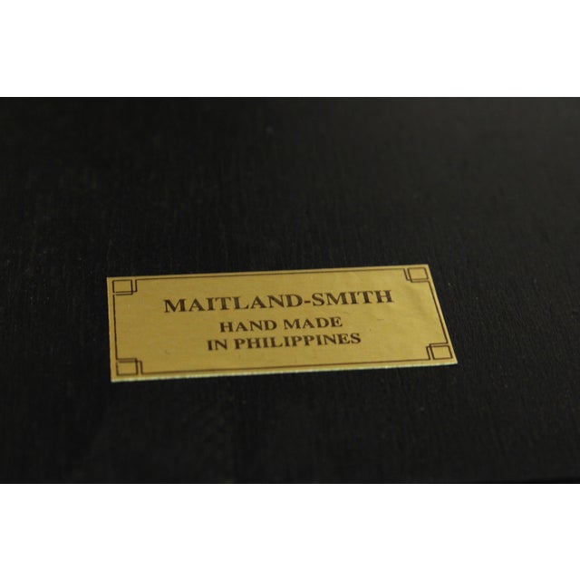 Maitland Smith 42 Inch Round Inlaid Mahogany Center Table For Sale - Image 14 of 14
