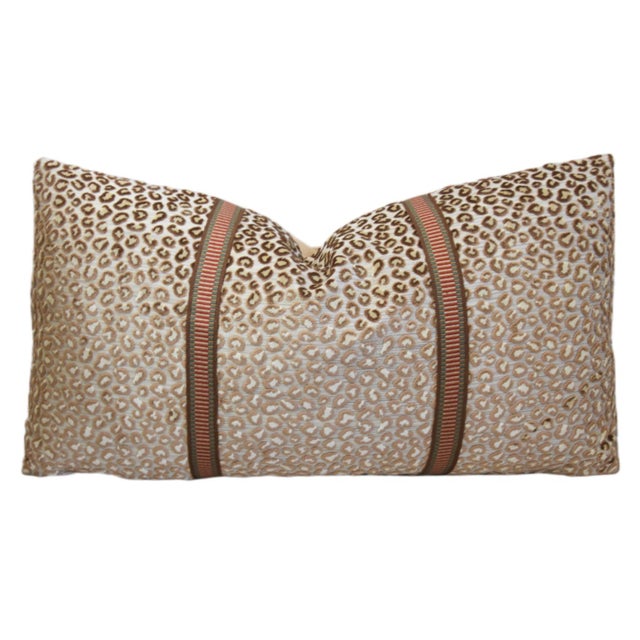 Colfax & Fowler Animal Cut Velvet Feather/Down Pillow For Sale - Image 4 of 7