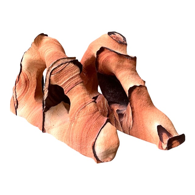 Vintage Natural Form Ceramic Bookends For Sale