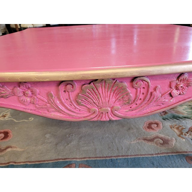Hot Pink & Gold Vintage Coffee Table Chairish