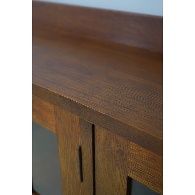 Wood Stickley Mission Oak 3 Door Bookcase For Sale - Image 7 of 15
