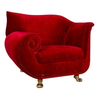 Red Velvet Gaudi Chair from Bretz For Sale