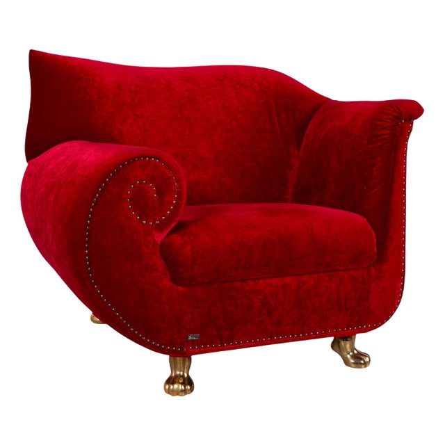 Red Velvet Gaudi Chair from Bretz For Sale