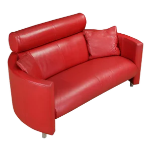 Negresco' Post-Modern Adjustable Leather Loveseat by Bernard Massot, Signed