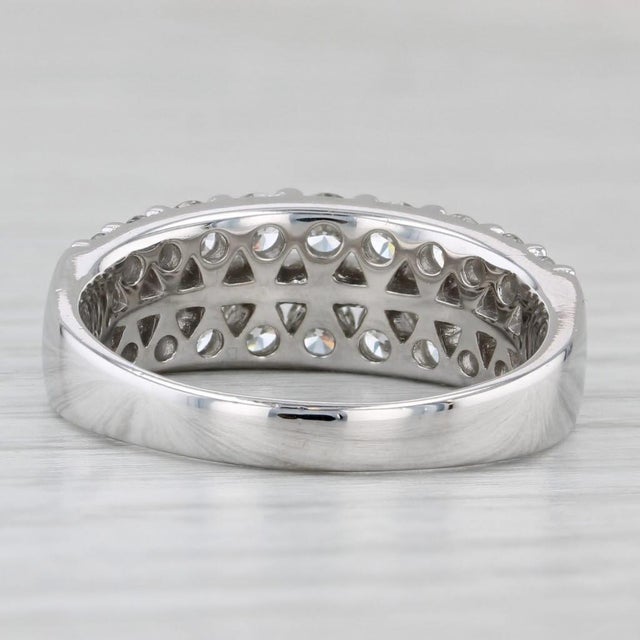 1.31ctw Diamond Ring 14k White Gold Size 8 Wedding Anniversary Band For Sale - Image 4 of 8