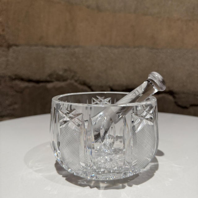 Cut Crystal Mortar and Pestle Set American Brilliant Period (A B P) For Sale In San Diego - Image 6 of 9