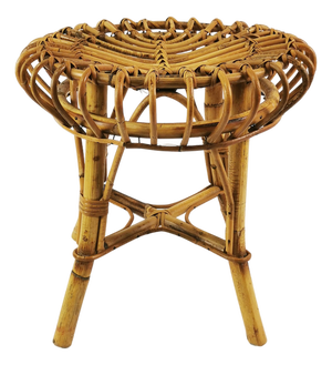 Rattan and Bamboo Stool by Franco Albini, Italy, 1960s