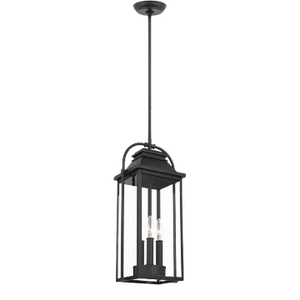 Sean Lavin by Visual Comfort Studio Wellsworth 3-Light Outdoor Medium Pendant Lantern in Textured Black