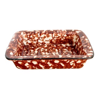 Vintage Stangl Brown Splatter Town and Country Soap Dish For Sale