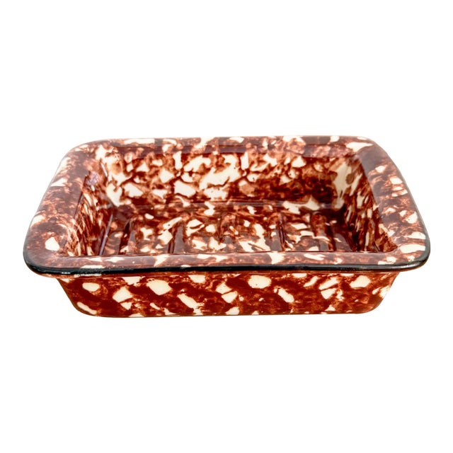 Vintage Stangl Brown Splatter Town and Country Soap Dish For Sale