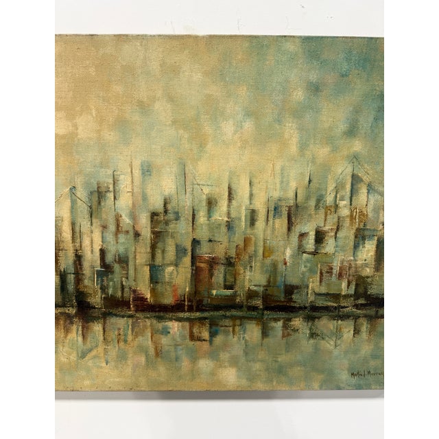 Martin J. Murray (Rhode Island, 1908–1997) Waterfront #2, Oil on Canvas, 1960 For Sale In Providence - Image 6 of 8