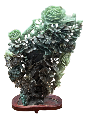 20th Century Chinese Art Jade Vase Sculpture, 1900