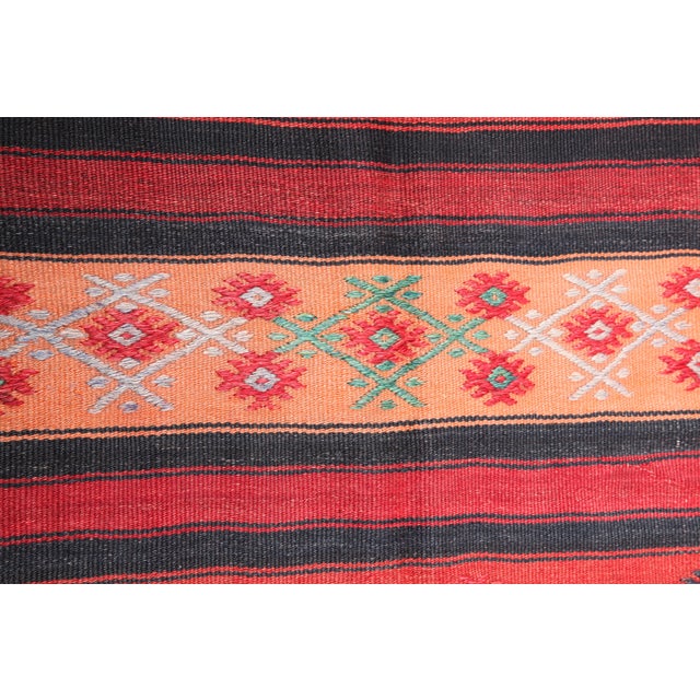 Red Vintage Tribal Kilim Rug - 10'x5'1 For Sale - Image 8 of 10