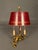 French Early 20th Century French Bronze and Tall French Bouillotte Style Table Lamp With Red Hand-Painted Shade For Sale - Image 3 of 16