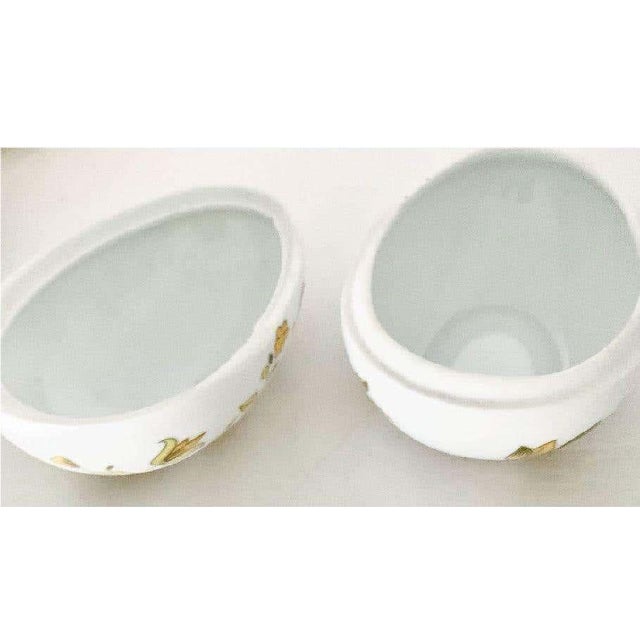 French Provincial Mid 20th Century Vintage Limoges Hand Painted Porcelain Yellow Floral Egg Trinket Box, France For Sale - Image 3 of 5