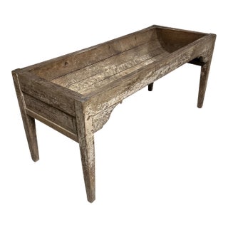 Vintage Wood Barrel Bottom Potting Bench For Sale