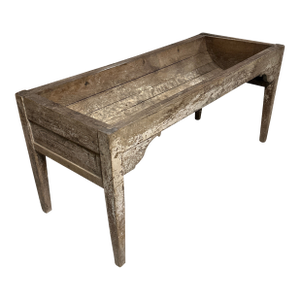 Vintage Wood Barrel Bottom Potting Bench