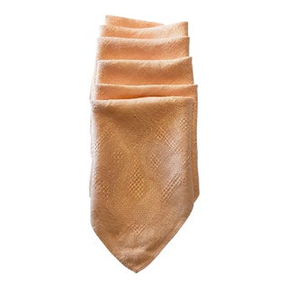 Late 20th Century Set of 6 Dinner Napkins Soft Pink Farmhouse Traditional English Country Shabby Chic Cotton For Sale