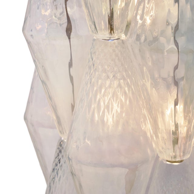 Iridescent Venetian Glass Sconces, Polyhedral, Murano, Italy For Sale - Image 9 of 9