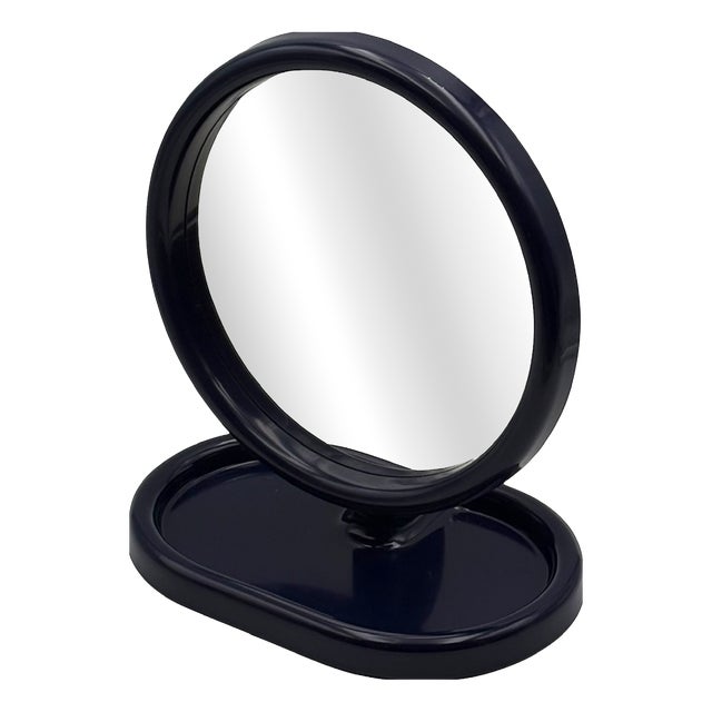 Italian Blue Plastic Table Mirror by Olaf Von Bohr for Gedy, 1970s For Sale