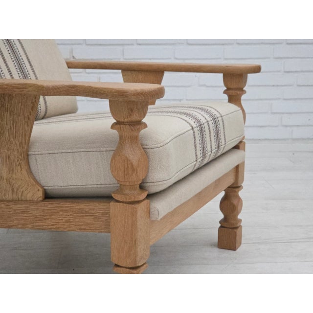 Vintage Danish Armchair in Furniture Wool and Oak, 1970s For Sale - Image 13 of 18