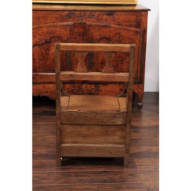 English Country Pine Chair circa 1800 with Scrolled Arms and Lift-Top Seat For Sale - Image 12 of 12