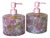 Boho/Farmhouse Lotion/Soap Glass Bottle Set With Real Pressed Flowers and Pine Accents, ( Water Safe Resin Finish) 4x3.25 For Sale