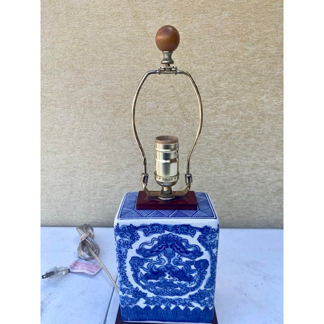 Ralph Lauren Blue and White Porcelain Koi Fish Table Lamp . For Sale - Image 11 of 12