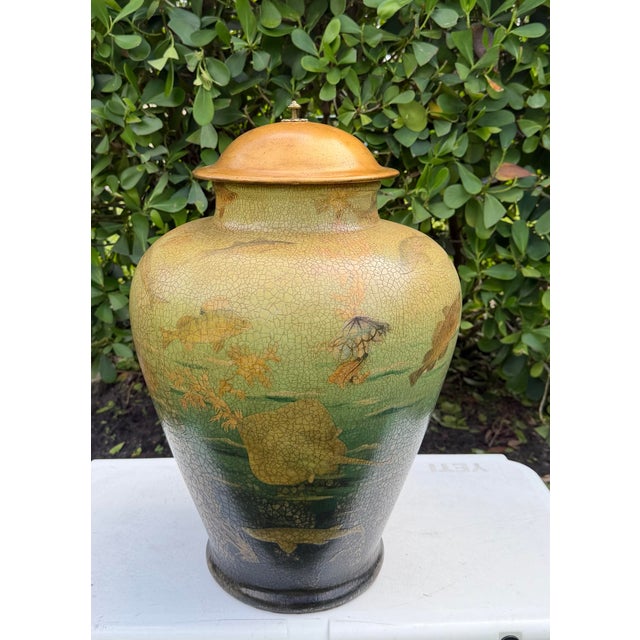 Hollywood Regency Vintage Oversized Fish Motif Lidded Jar For Sale - Image 3 of 12