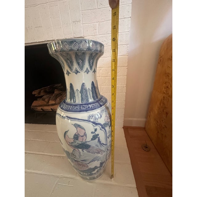 Mid-Century Hollywood Regency Chinoiserie Floor Vase or Umbrella Stand 24” For Sale - Image 10 of 12