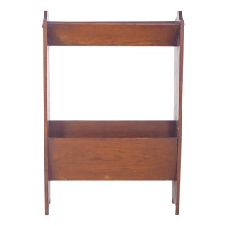 Portuguese Oak Magazine Rack, 1950s For Sale