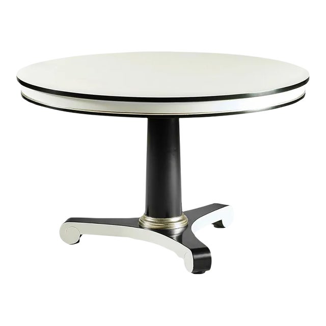 Classic Black and White Dining Table For Sale