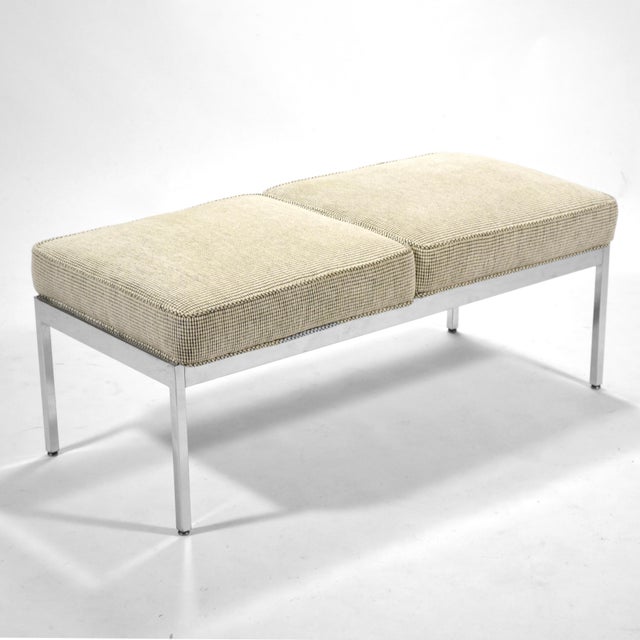 Chrome Mid 20th Century Attributed to Steelcase Bench in the manner of Florence Knoll For Sale - Image 8 of 8
