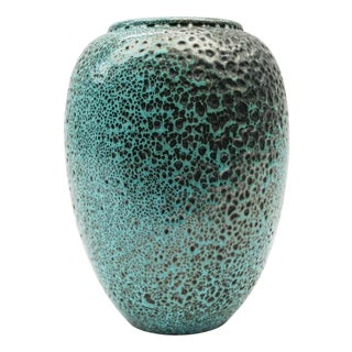 Green Lava Studio Ceramic Vase by Wilhelm & Elly Kuch, Germany, 1960s For Sale